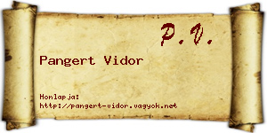 Pangert Vidor névjegykártya